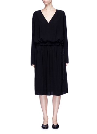 Main View - Click To Enlarge - MS MIN - Belted crepe dress