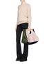 Front View - Click To Enlarge - A-ESQUE - 'Carry All' colourblock leather bag