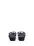 Back View - Click To Enlarge - UZURII - 'Pearl Marilyn Mid Heel' crystal wedge thong sandals