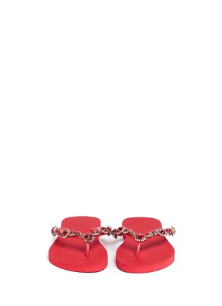 Front View - Click To Enlarge - UZURII - 'Marilyn' crystal thong sandals