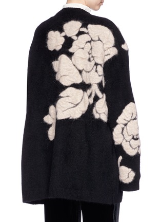 Figure View - Click To Enlarge - MS MIN - Floral intarsia oversized cardigan