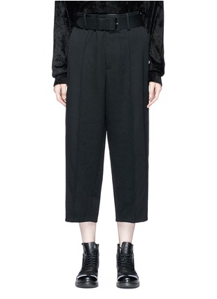 Main View - Click To Enlarge - MS MIN - Cropped belted wide leg twill pants