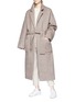 Figure View - Click To Enlarge - MS MIN - Belted oversized wool blend robe coat