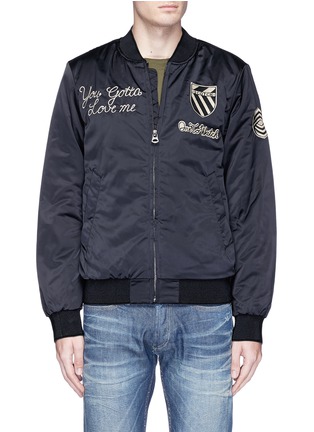 Main View - Click To Enlarge - SCOTCH & SODA - Slogan embroidered padded bomber jacket