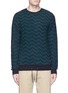 Main View - Click To Enlarge - SCOTCH & SODA - Zigzag stripe reverse French terry sweatshirt