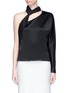 Main View - Click To Enlarge - LANVIN - Crepe collar one-shoulder satin top