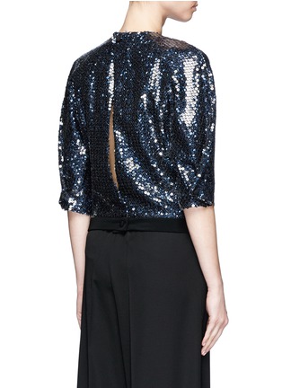 Back View - Click To Enlarge - LANVIN - Balloon sleeve sequin cropped top
