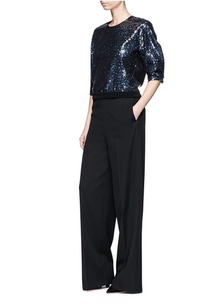 Figure View - Click To Enlarge - LANVIN - Balloon sleeve sequin cropped top
