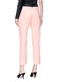 Back View - Click To Enlarge - LANVIN - Satin trim waistband cropped wool suiting pants