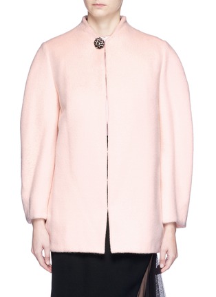 Main View - Click To Enlarge - LANVIN - Glass crystal button cocoon sleeve melton jacket