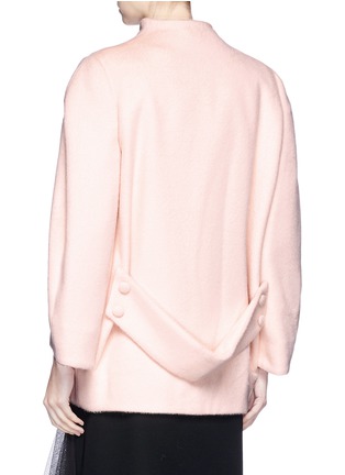 Figure View - Click To Enlarge - LANVIN - Glass crystal button cocoon sleeve melton jacket