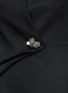 Detail View - Click To Enlarge - LANVIN - Swarovski crystal brooch pleated wool twill dress