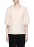Main View - Click To Enlarge - LANVIN - Mother of pearl floral mock wrap silk crepe top