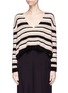 Main View - Click To Enlarge - LANVIN - Metallic stripe oversized cropped sweater