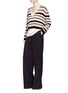 Figure View - Click To Enlarge - LANVIN - Metallic stripe oversized cropped sweater