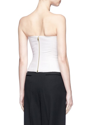 Back View - Click To Enlarge - LANVIN - Jewelled brooch mock wrap strapless bustier top