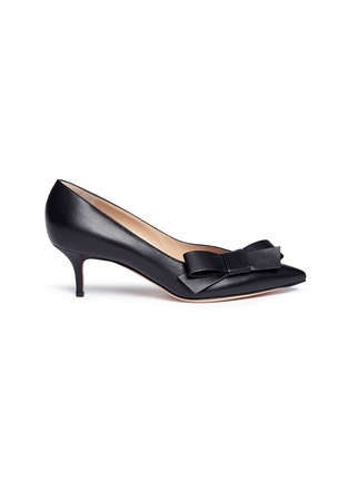 Main View - Click To Enlarge - GIANVITO ROSSI - 'Kyoto 55' bow vamp leather pumps