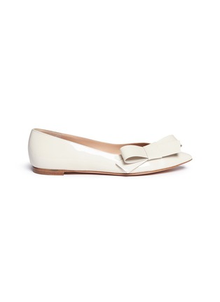 Main View - Click To Enlarge - GIANVITO ROSSI - 'Kyoto' bow patent leather skimmer flats