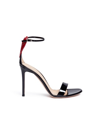 Main View - Click To Enlarge - GIANVITO ROSSI - 'Love' heart patch patent leather sandals