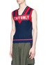 Front View - Click To Enlarge - STAFFONLY - 'Clerk' logo panel rib knit vest