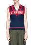 Main View - Click To Enlarge - STAFFONLY - 'Clerk' logo panel rib knit vest