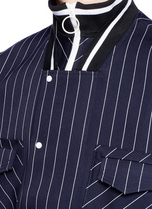 Detail View - Click To Enlarge - STAFFONLY - 'Unionn' collar underlay pinstripe bomber jacket