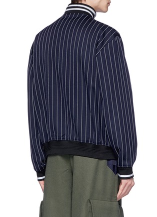Back View - Click To Enlarge - STAFFONLY - 'Unionn' collar underlay pinstripe bomber jacket