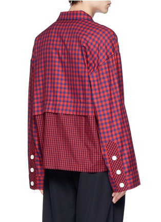 Back View - Click To Enlarge - STAFFONLY - 'Tangier' gingham check patchwork shirt