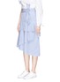 Front View - Click To Enlarge - TIBI - Pleated stripe skirt