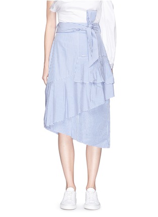 Main View - Click To Enlarge - TIBI - Pleated stripe skirt