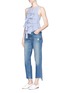 Figure View - Click To Enlarge - TIBI - Oversized bow stripe top