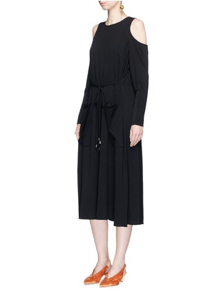 Figure View - Click To Enlarge - TIBI - Cold shoulder crepe midi dress
