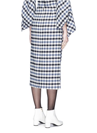 Back View - Click To Enlarge - TIBI - 'Fairfax' safety pin gingham check pencil skirt