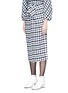 Front View - Click To Enlarge - TIBI - 'Fairfax' safety pin gingham check pencil skirt