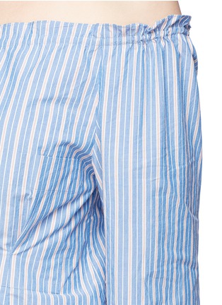 Detail View - Click To Enlarge - TIBI - 'Garcon' drawstring off-shoulder stripe poplin shirt