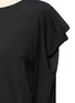 Detail View - Click To Enlarge - TIBI - 'Savanna' peaked shoulder rib knit panel crepe top