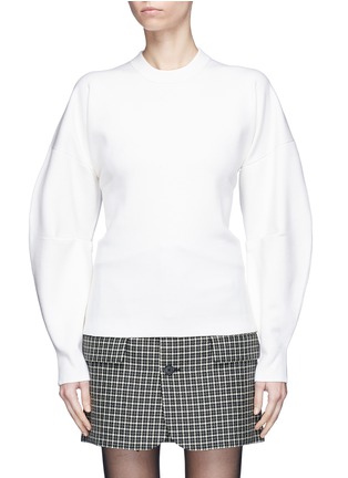 Main View - Click To Enlarge - TIBI - Cocoon sleeve wool blend rib knit sweater