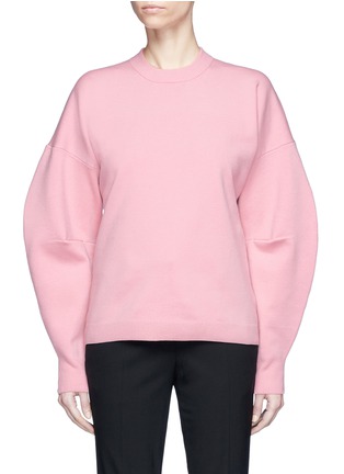 Main View - Click To Enlarge - TIBI - Cocoon sleeve wool blend rib knit sweater