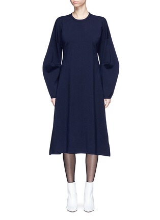 Main View - Click To Enlarge - TIBI - Cocoon sleeve wool blend rib knit dress