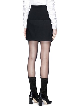 Back View - Click To Enlarge - TIBI - 'Camille' rib knit overlay crepe mini skirt