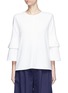 Main View - Click To Enlarge - TIBI - Tiered bell cuff crepe top