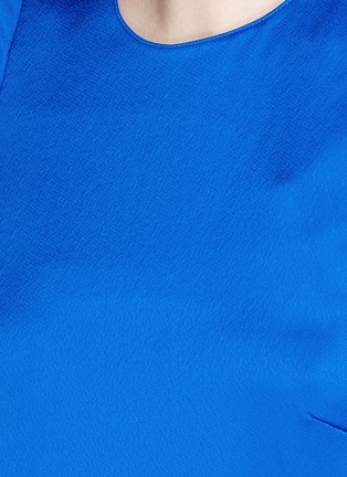 Detail View - Click To Enlarge - TIBI - Single sleeve asymmetric hem satin dress