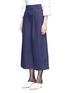Front View - Click To Enlarge - TIBI - 'Chassis Bianca' cotton-linen culottes