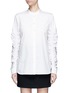 Main View - Click To Enlarge - TIBI - Ruched sleeve poplin shirt