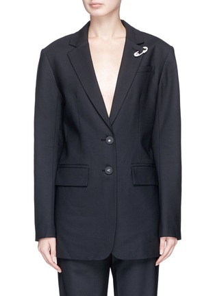 Main View - Click To Enlarge - TIBI - Safety pin strappy back blazer