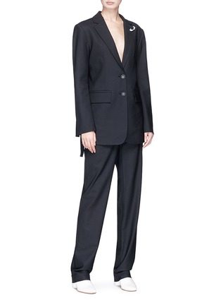 Figure View - Click To Enlarge - TIBI - Safety pin strappy back blazer