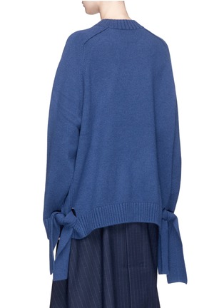 Back View - Click To Enlarge - TIBI - Knotted sash cashmere sweater