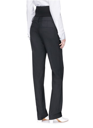 Back View - Click To Enlarge - TIBI - 'Hanne Corset' rib knit panel high waist suiting pants