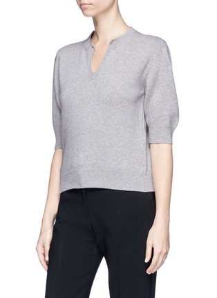 Detail View - Click To Enlarge - CHLOÉ - Detachable bow collar wool-cashmere knit top