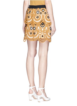 Back View - Click To Enlarge - CHLOÉ - Tiered scalloped swirl guipure lace mini skirt
